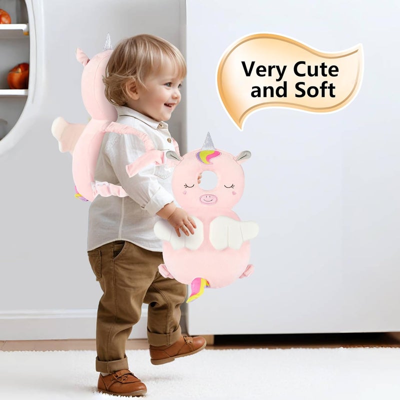 NICE CHOICE Baby Head Back Protector Backpack Toddler Safety Protector Cushion Pad Soft, Adjustable and Lightweight Design for Safe Walking and Crawling Toddlers Girls and Boys(Unicorn) - Image 4